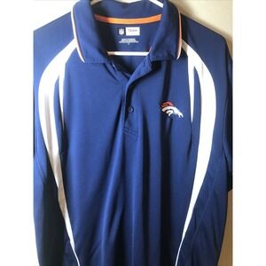 Denver Broncos Mens NFL Team Apparel Polo Short Sleeve Shirt Blue Large